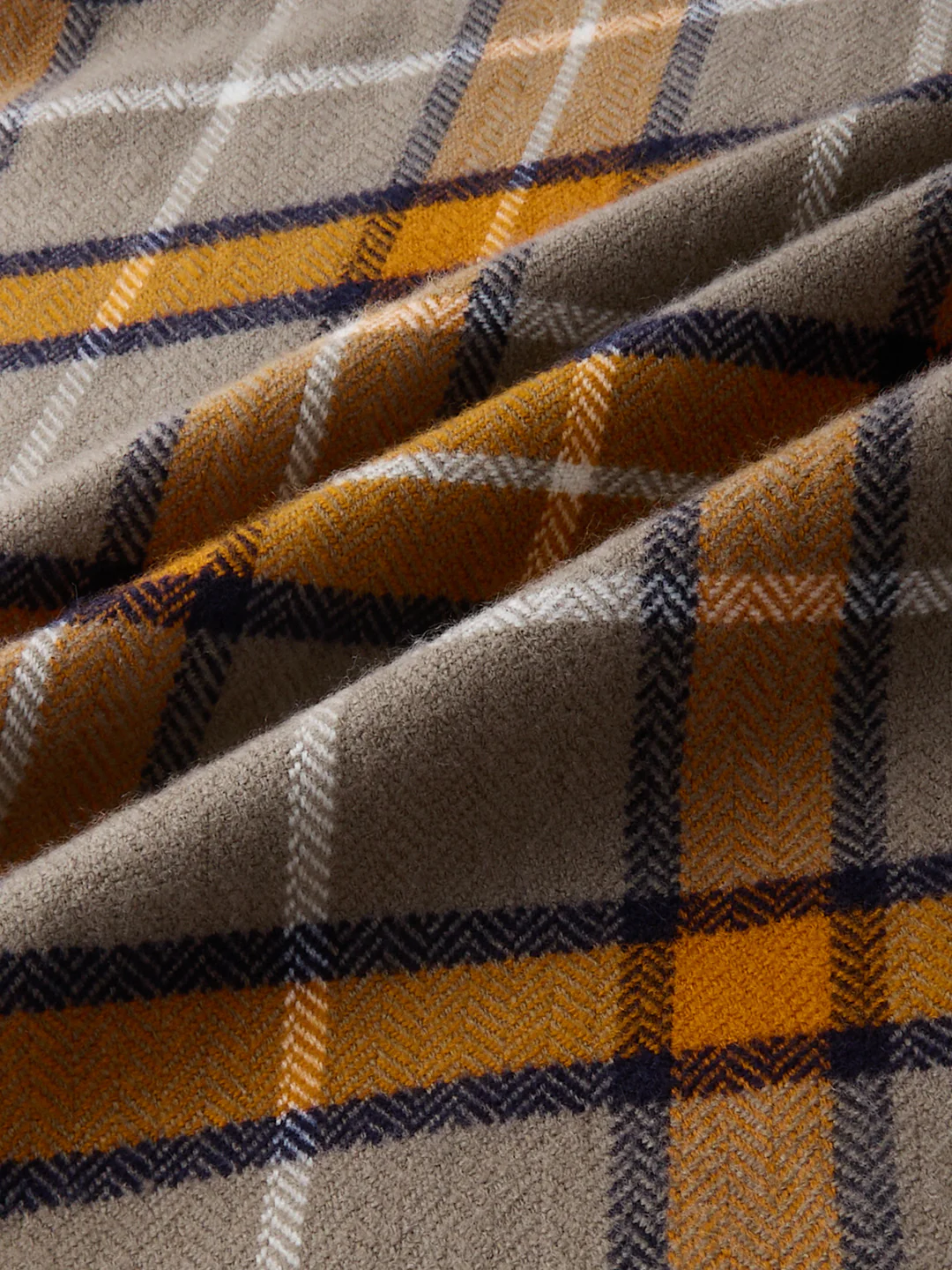 Golden Ochre Grey Checks Boxy Fit Cropped Flannel Shirt - Image 8