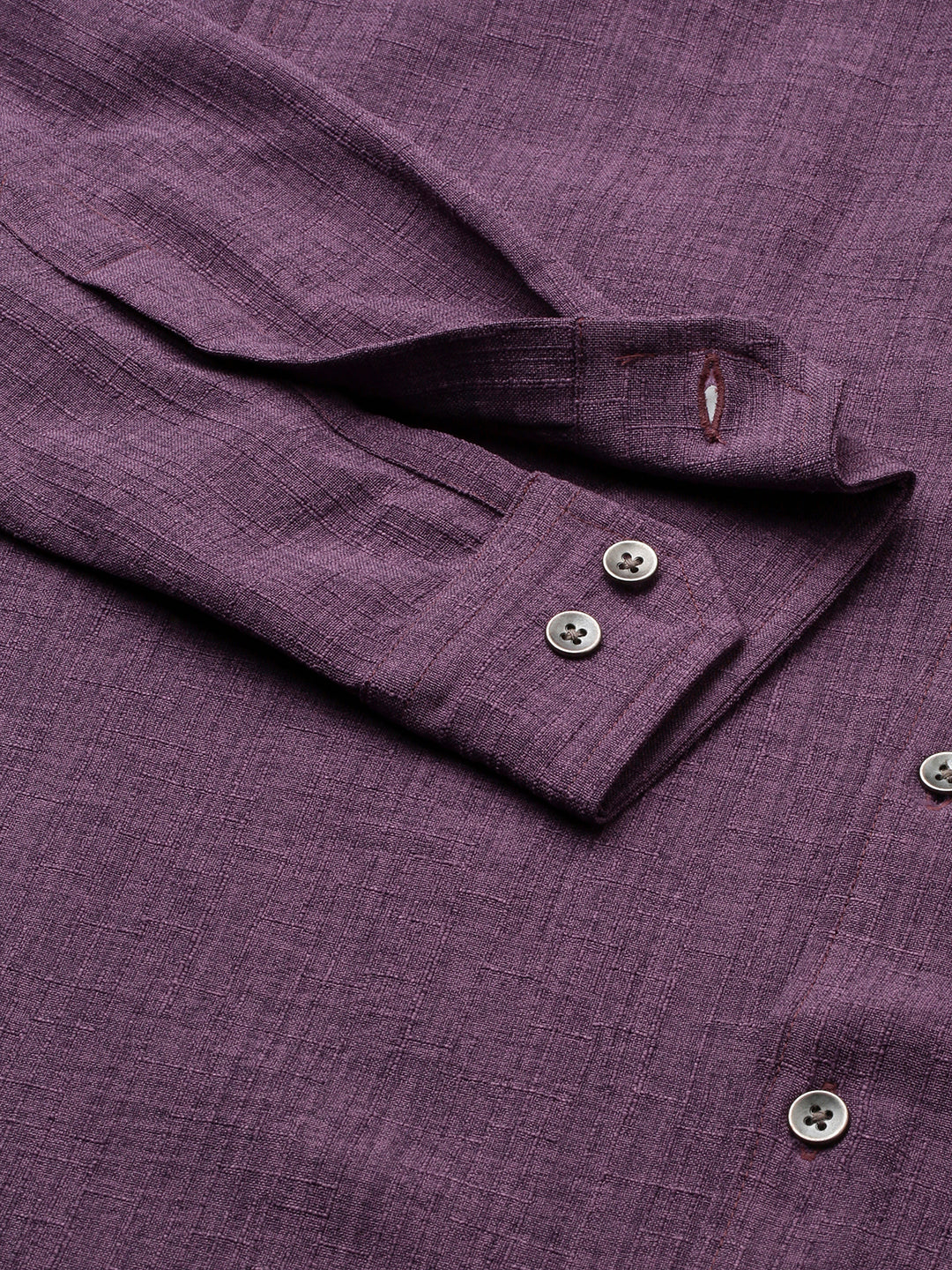 Grape Purple Slub Textured Shirt - Image 3
