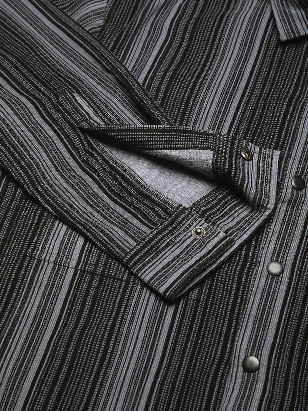 Graphite Striped Double Pocket Corduroy Shirt - Image 3