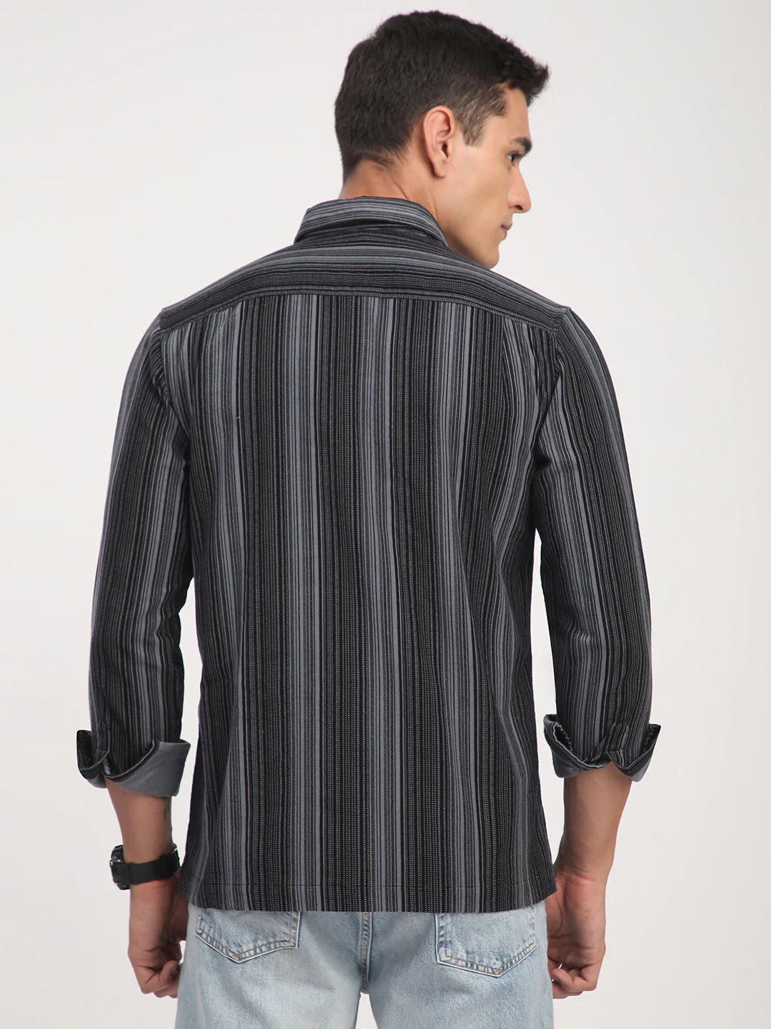 Graphite Striped Double Pocket Corduroy Shirt - Image 7