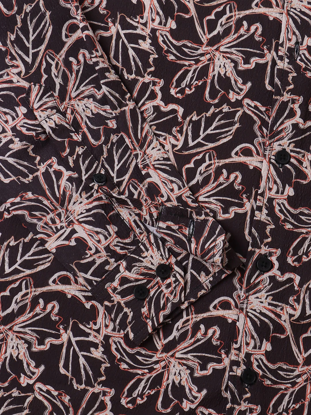 Grease Black Floral Printed Crinkled Shirt - Image 9