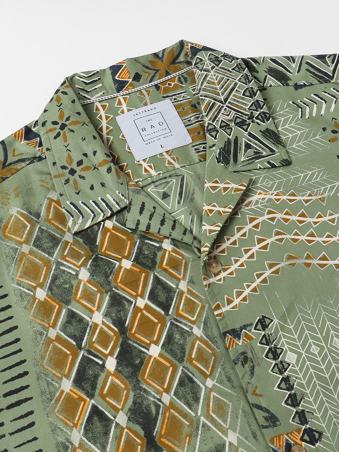 Green Indie Folk Printed Oversized Shirt - Image 3