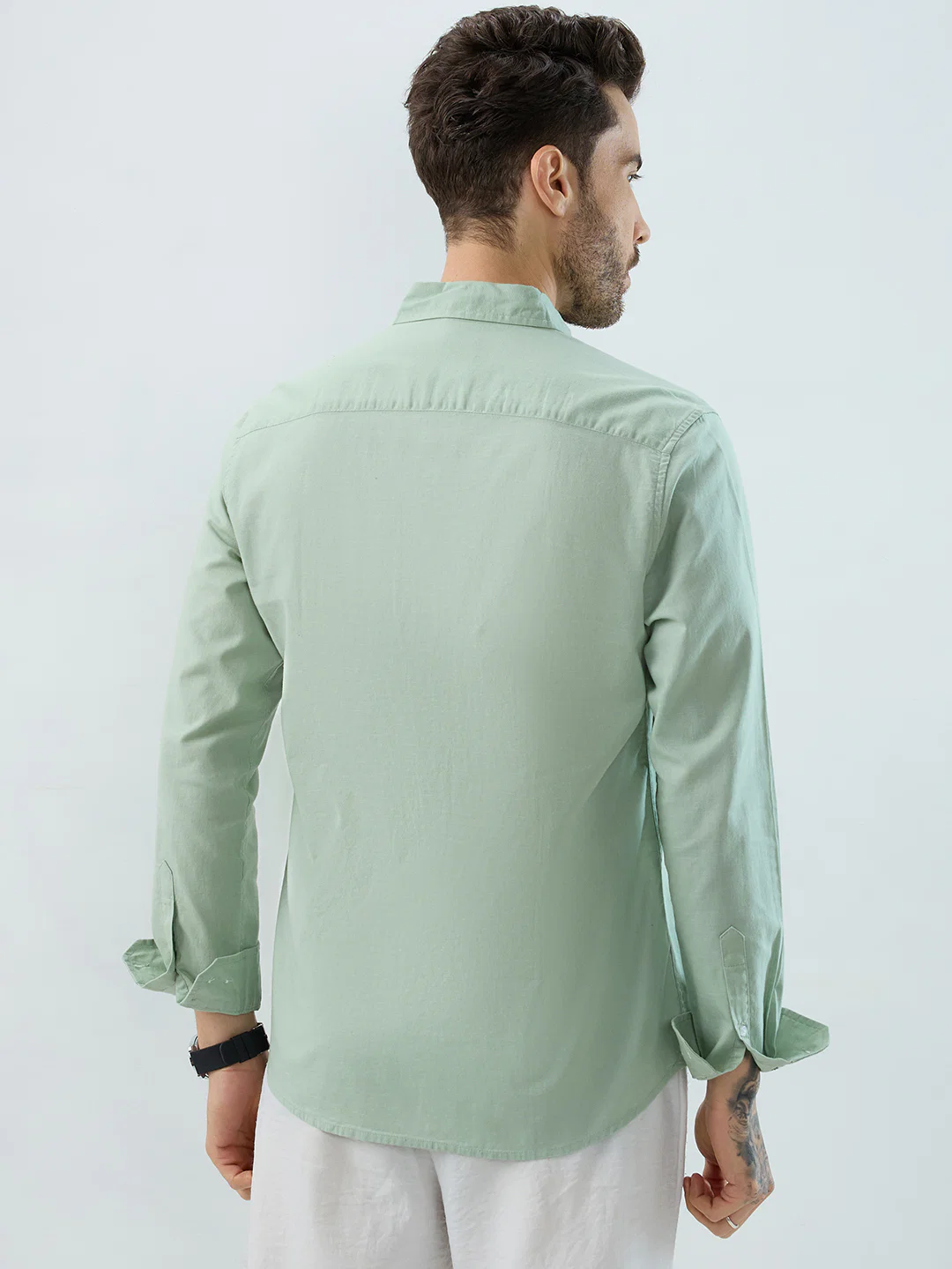 Green Pistachio Pop Slub Shirt - Image 6