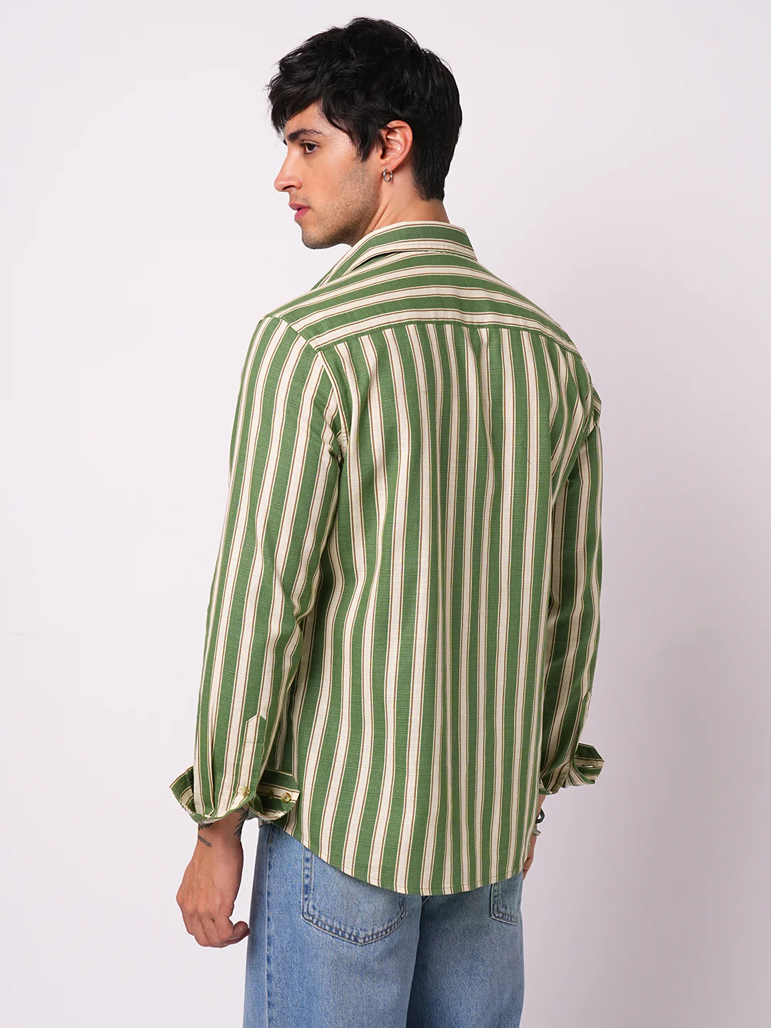 Green Striped Riviera Vibe Shirt - Image 7