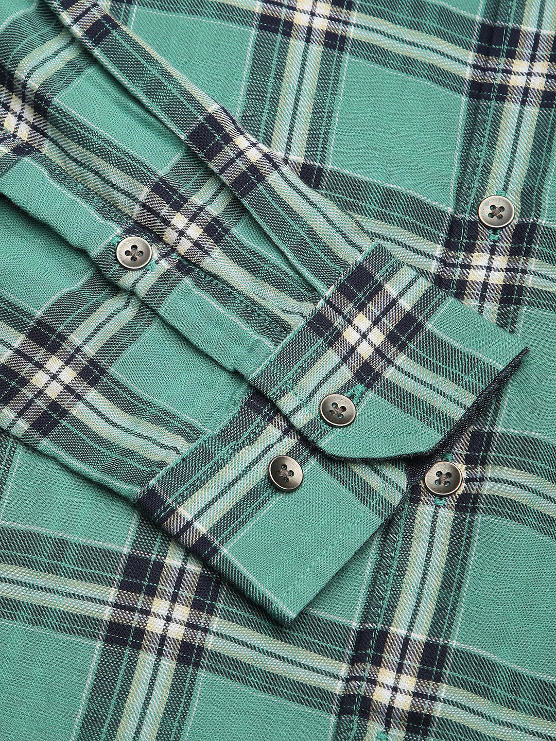 Green Tartan Checked Shirt - Image 3