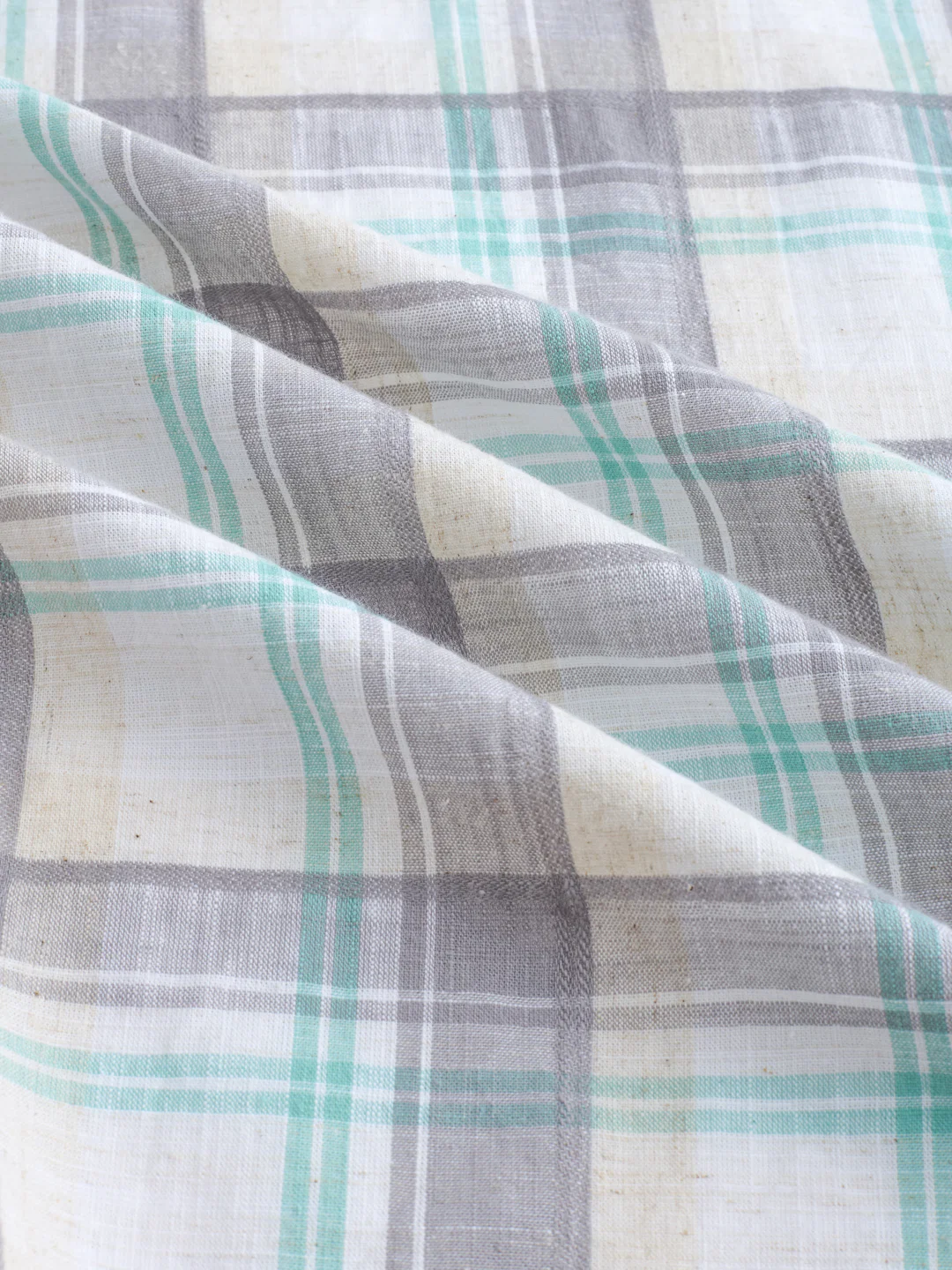 Grey & White Plaid Checks Textured Shirt - Image 3