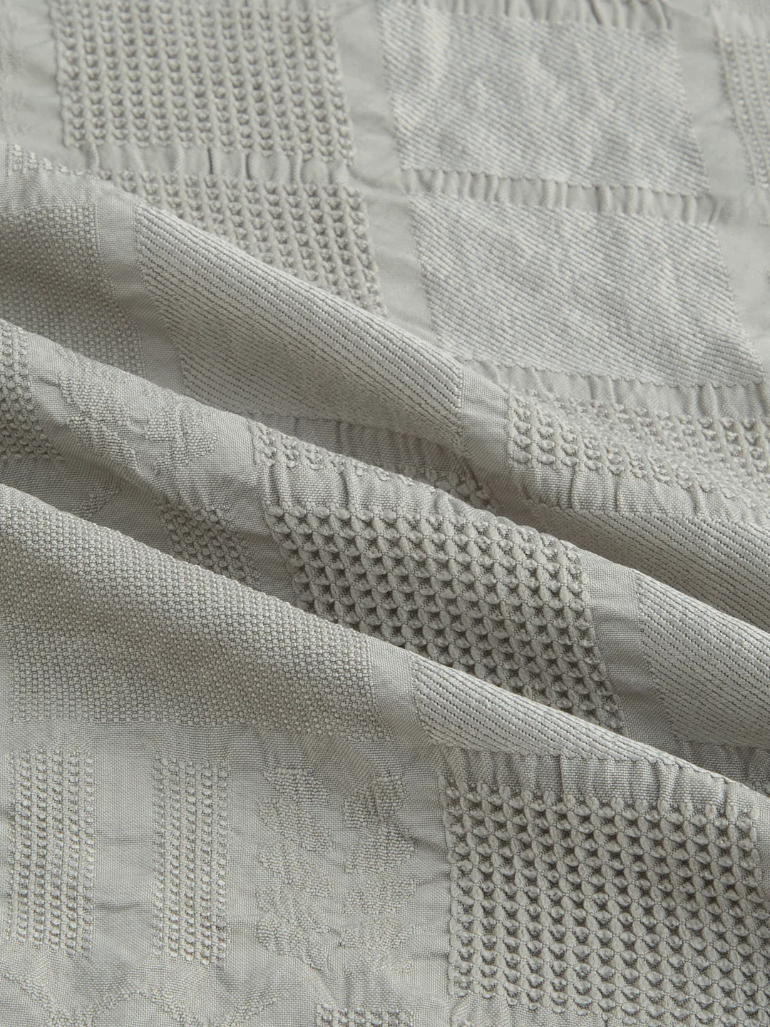 Grey Block Checks Motif Embossed Shirt - Image 3