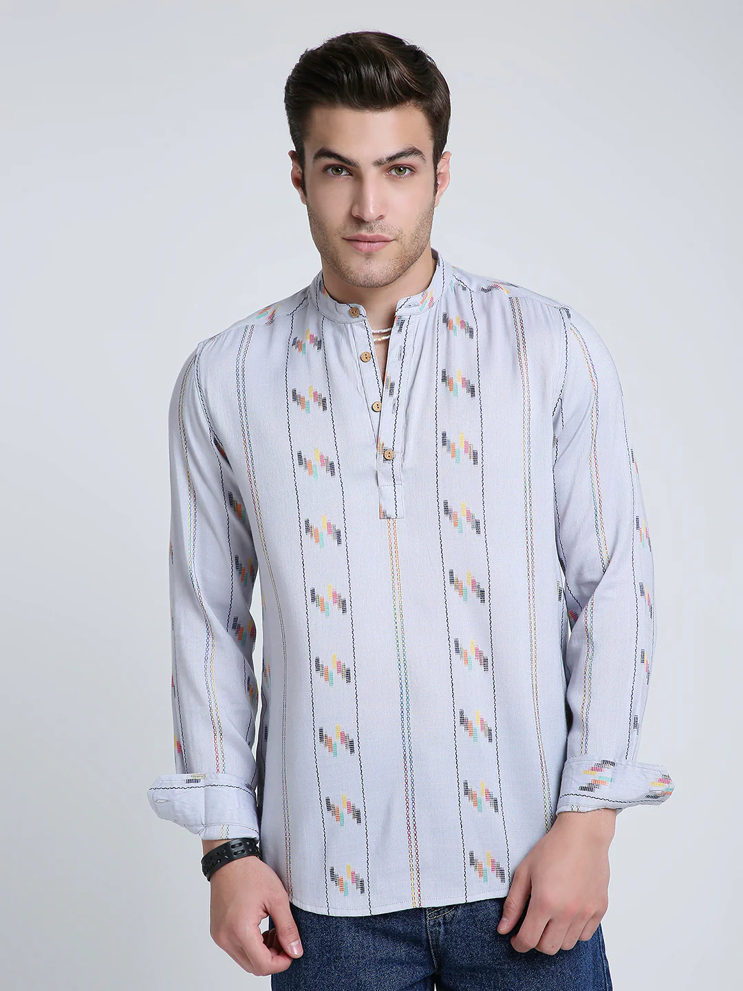 Grey Canvas Threadplay Kurta - Image 4