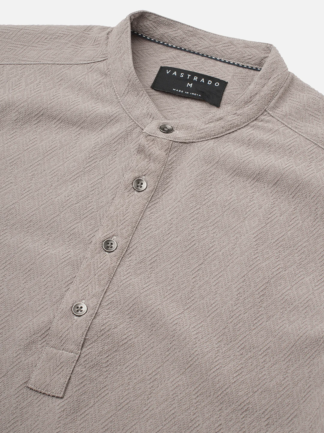 Grey Diamond Weave Textured Kurta - Image 3