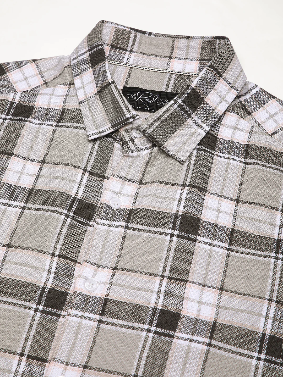 Grey Elegant Plaid Checks Shirt - Image 3