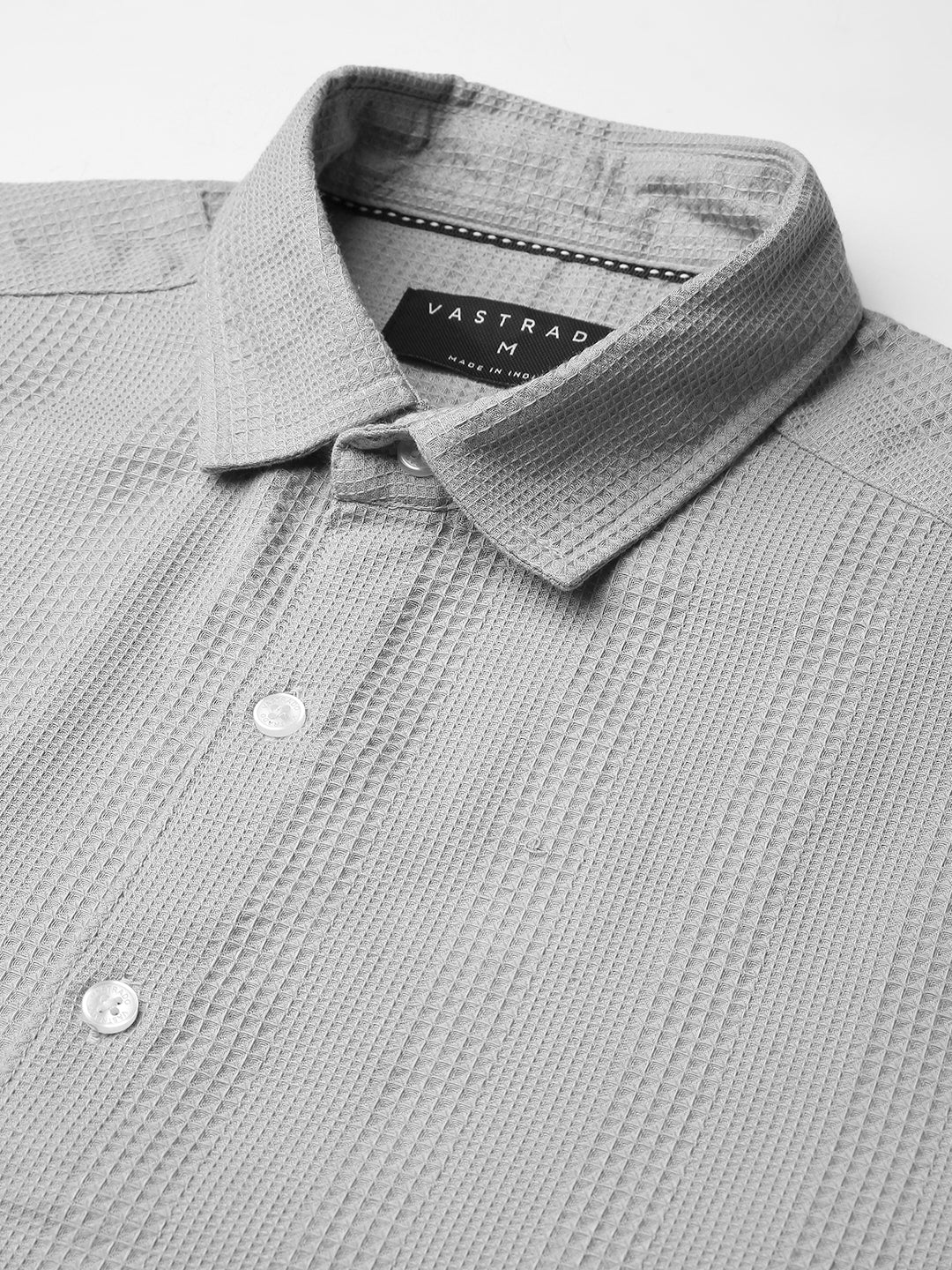 Grey Haze Waffle Grid Weave Shirt - Image 9