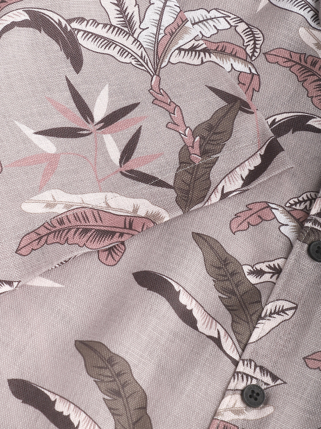 Grey Leaf Printed Shirt - Image 3