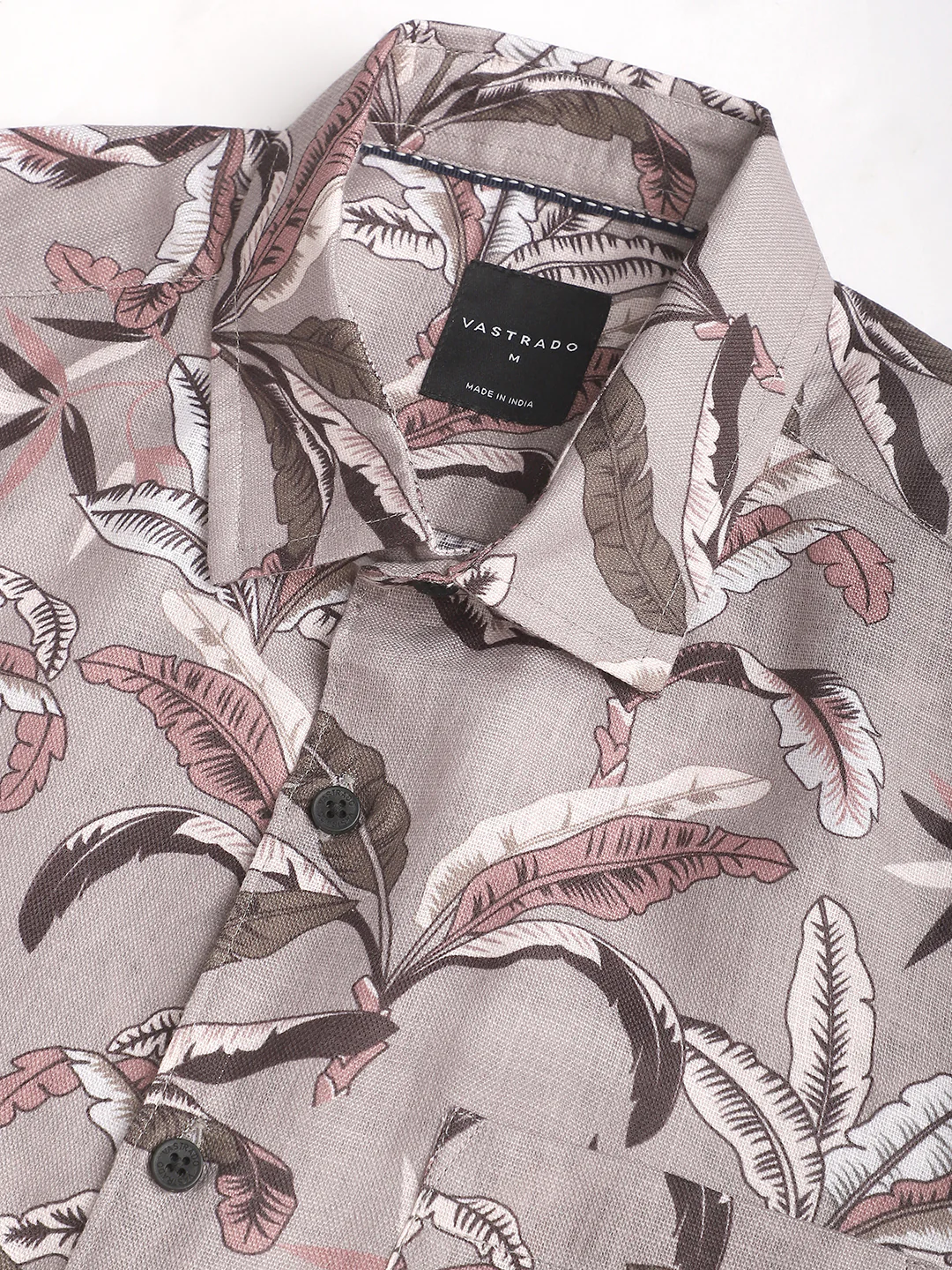 Grey Leaf Printed Shirt - Image 9