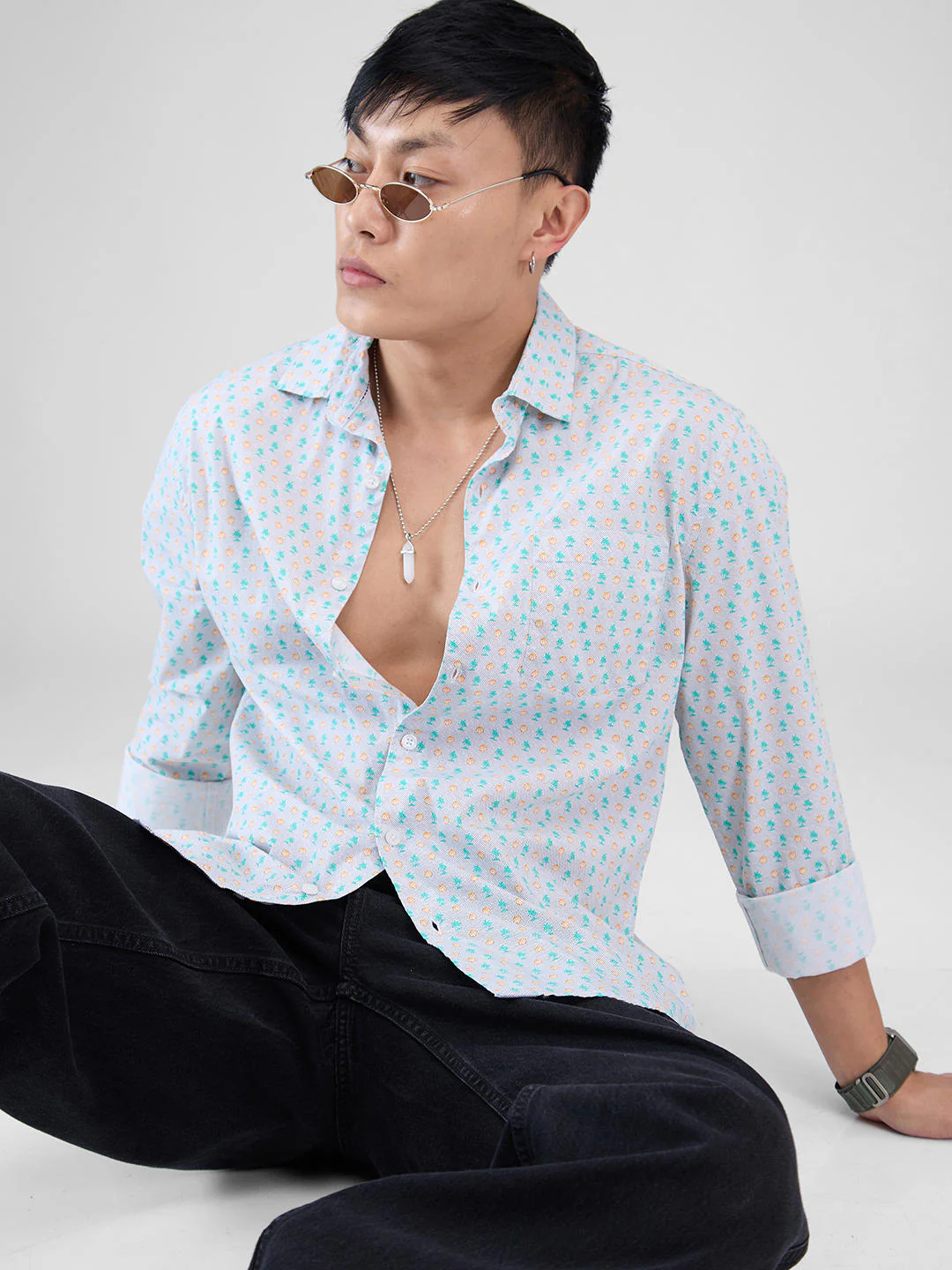 Grey Printed Shirt