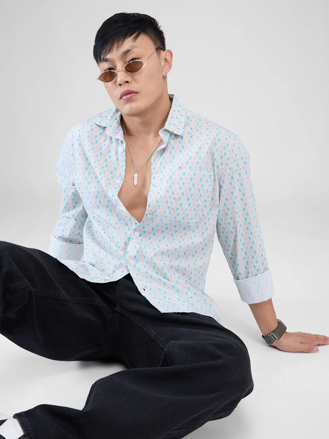 Grey Printed Shirt - Image 2