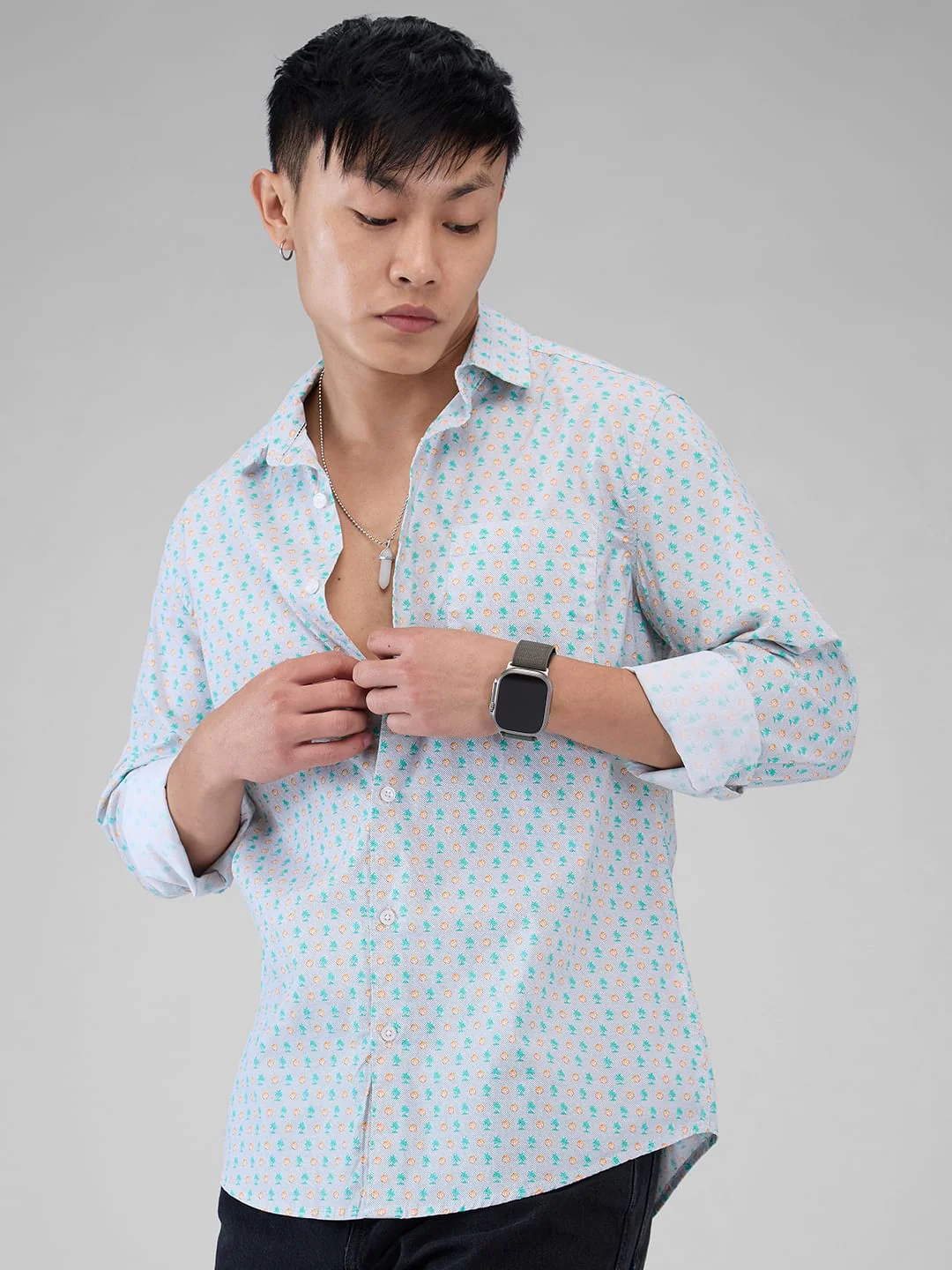 Grey Printed Shirt - Image 5