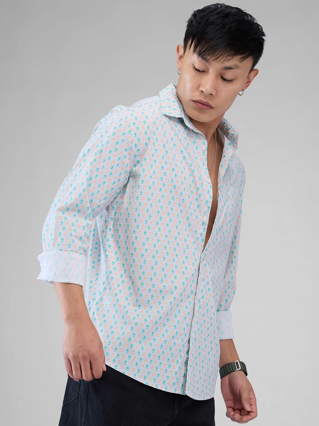 Grey Printed Shirt - Image 6