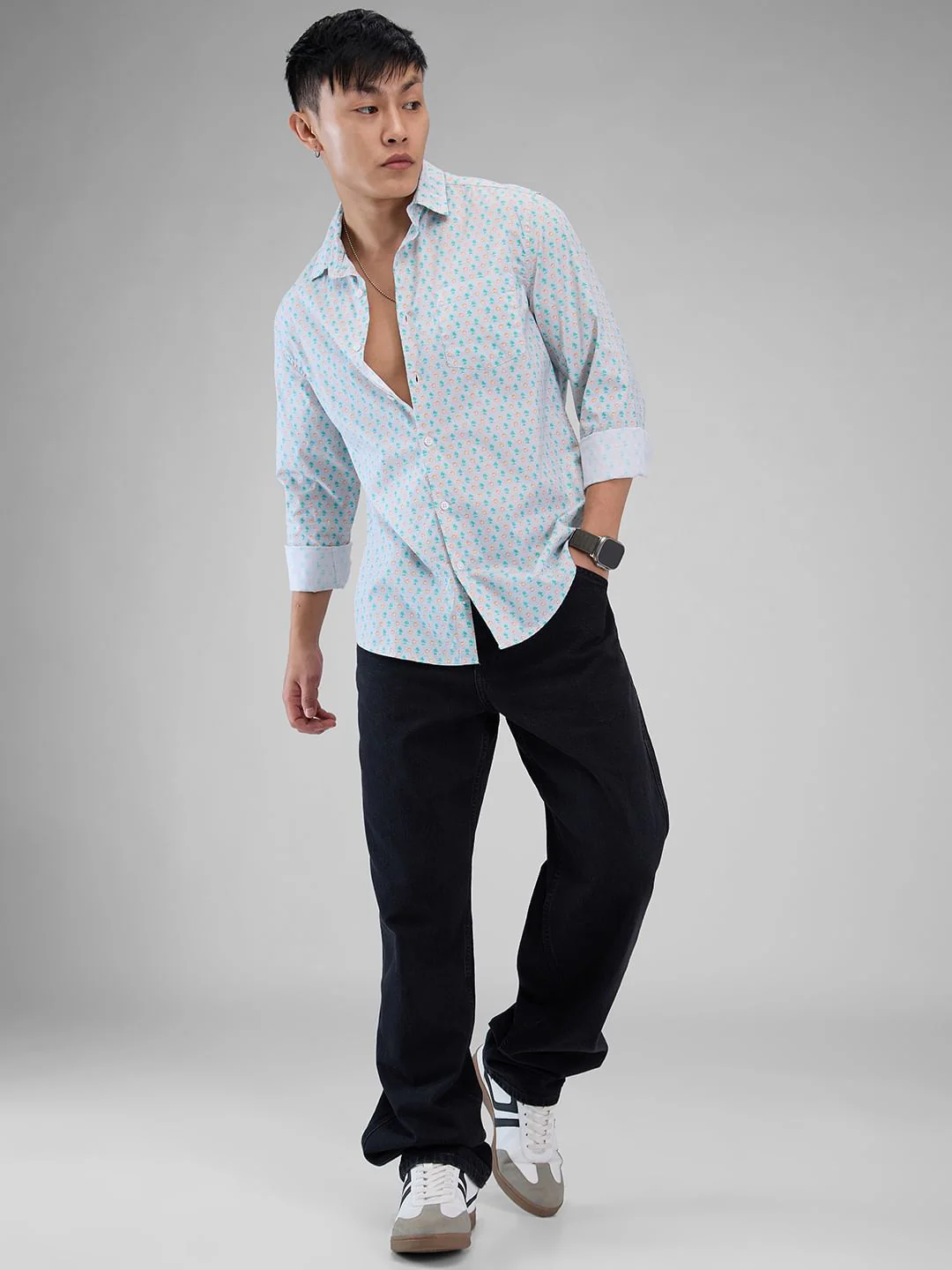 Grey Printed Shirt - Image 8