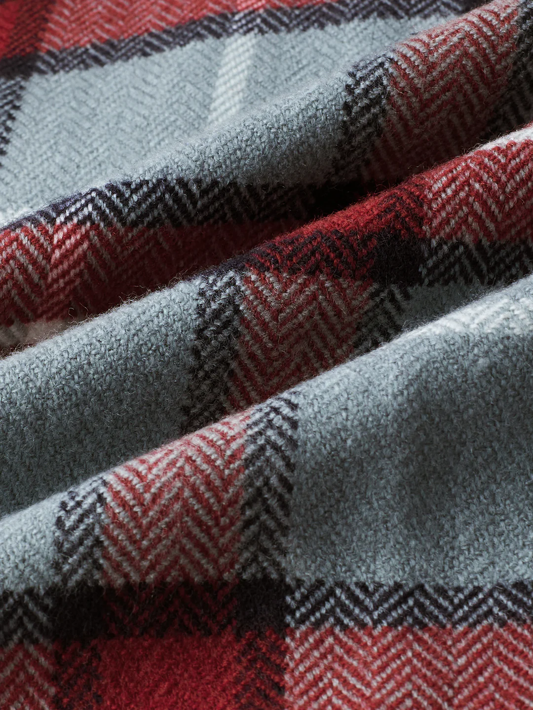 Grey & Red Tartan Checked Double Pocket Flannel - Image 9