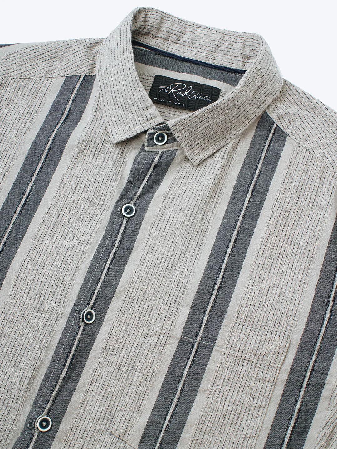 Grey Slateway Stripe Textured Shirt - Image 3