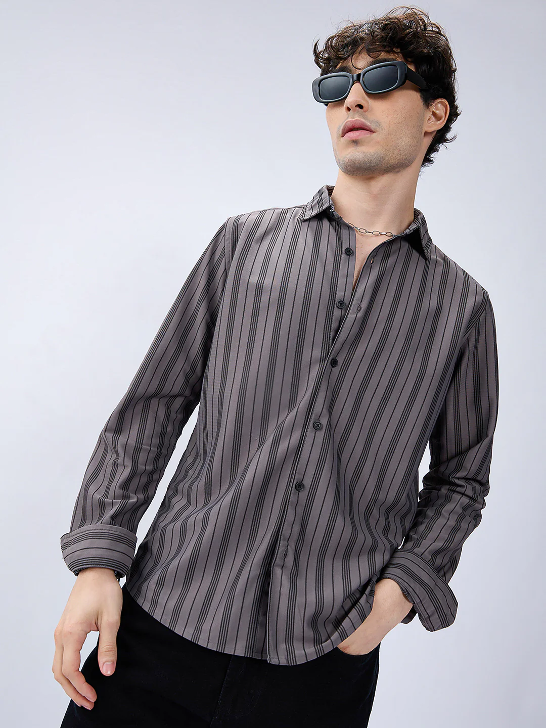 Grey Striped Shirt - Image 2