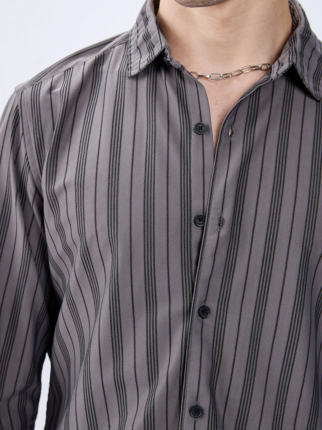 Grey Striped Shirt - Image 3