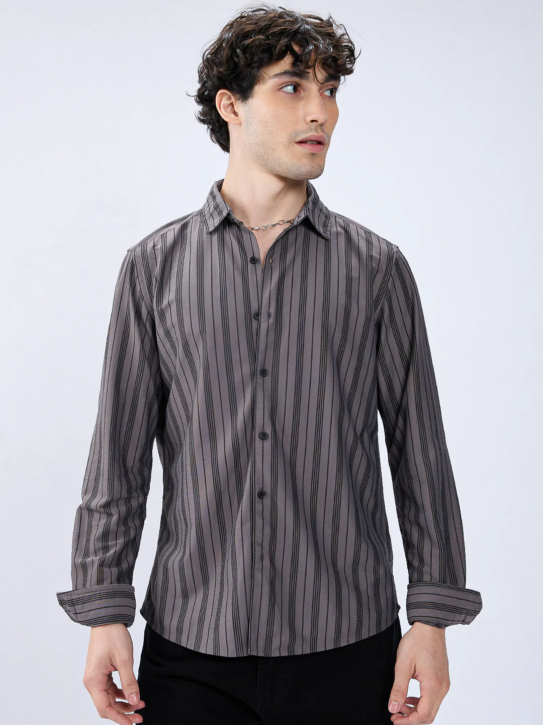 Grey Striped Shirt - Image 4