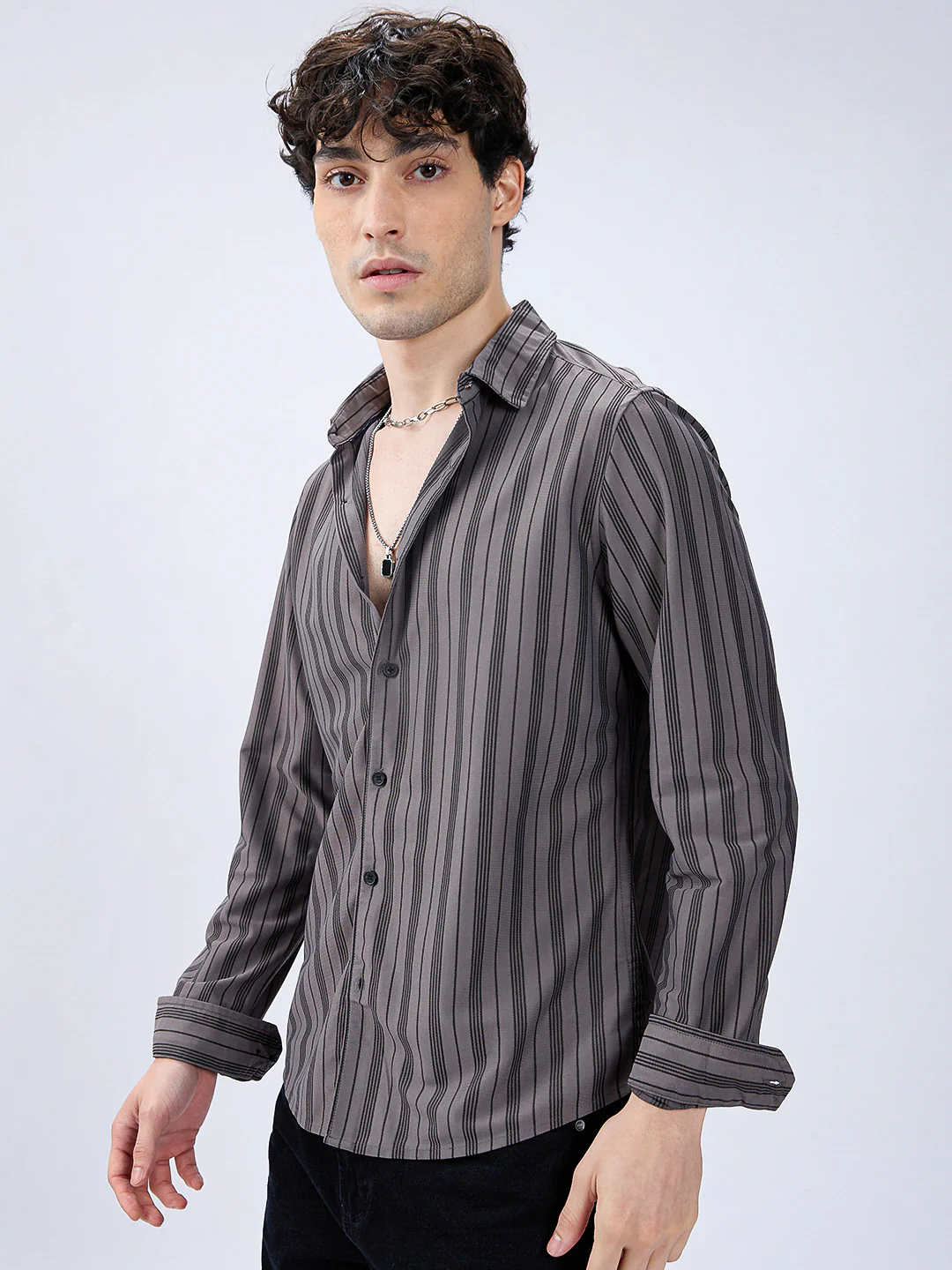 Grey Striped Shirt - Image 5