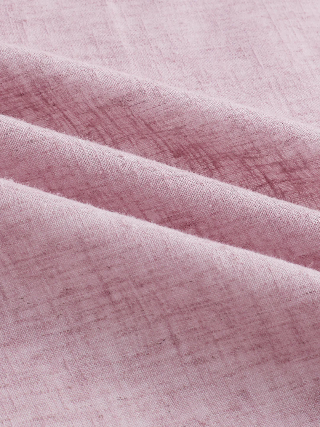 Han Pink Linen Blend Stand-Collar Oversized Shirt - Image 9