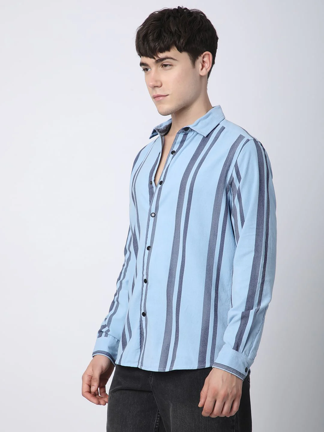 Haute Arctic Blue Striped Corduroy Shirt - Image 6