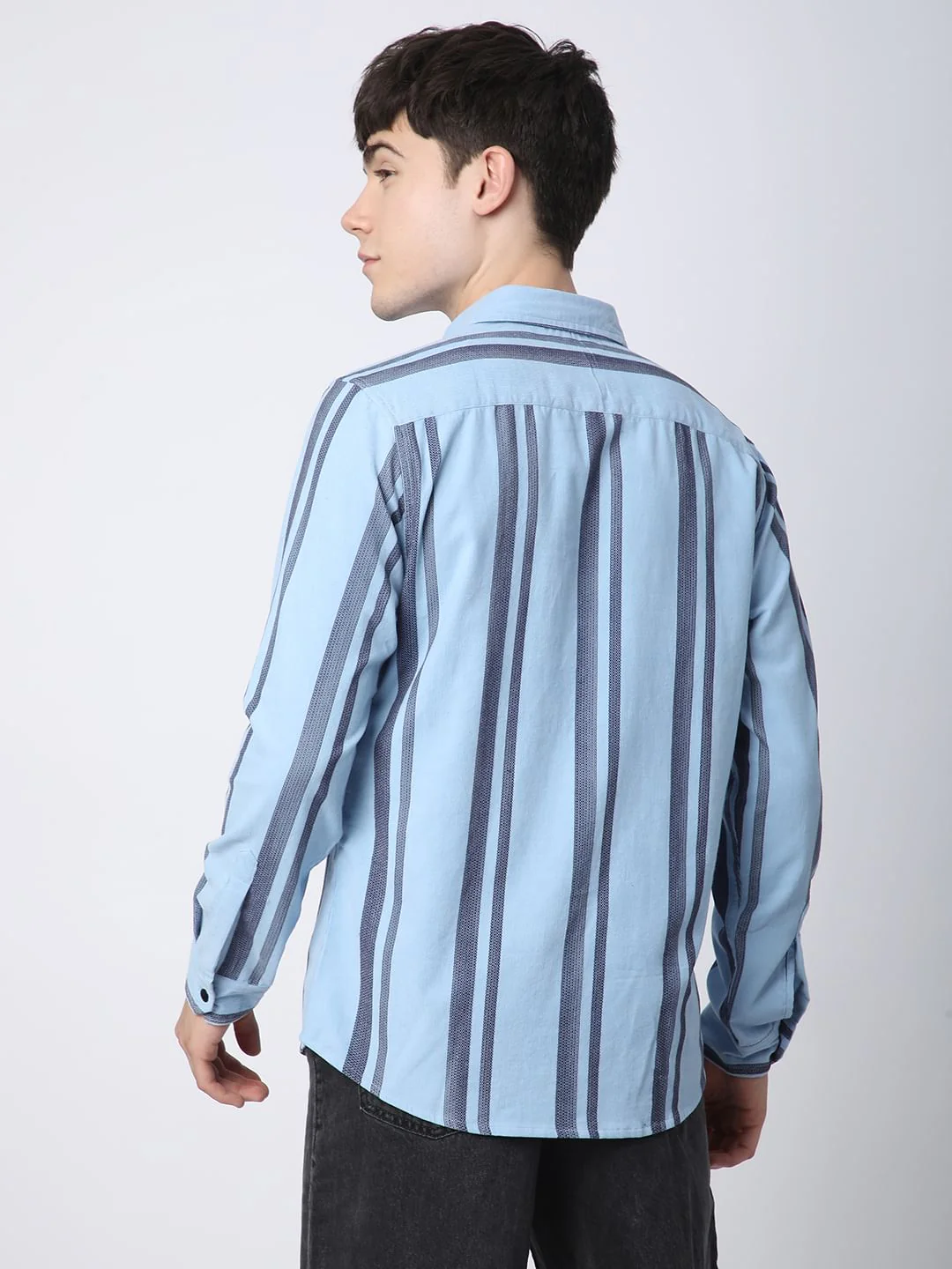 Haute Arctic Blue Striped Corduroy Shirt - Image 7