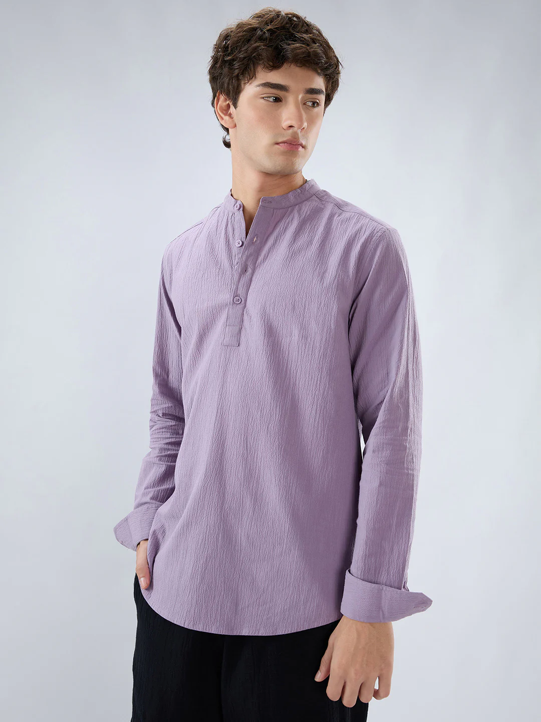 Heather Purple Fine Textured Kurta - Image 6