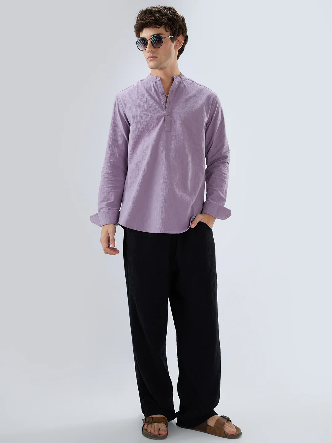 Heather Purple Fine Textured Kurta - Image 8