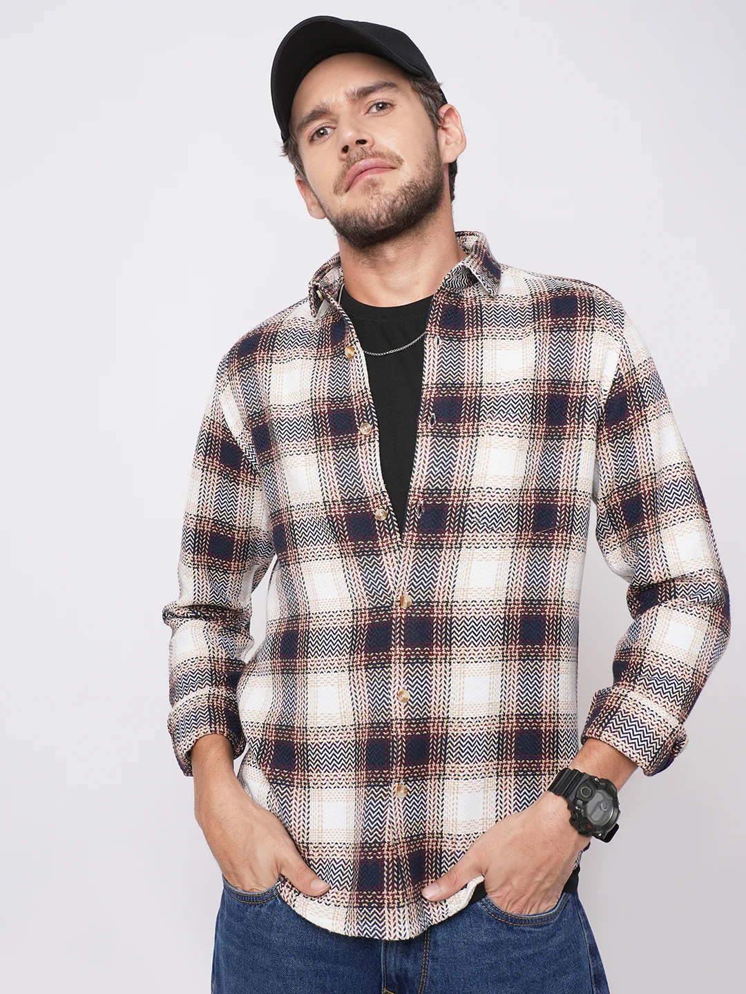 Heritage Chevron Multicolour Tweed Checks Shirt - Image 2