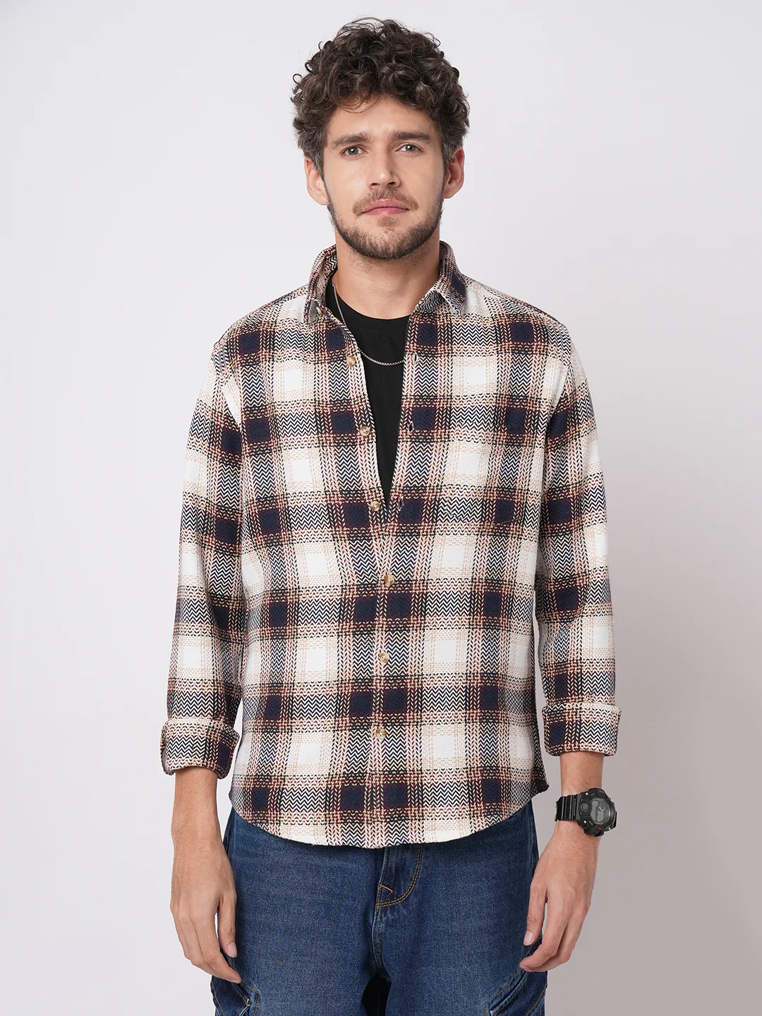 Heritage Chevron Multicolour Tweed Checks Shirt - Image 5
