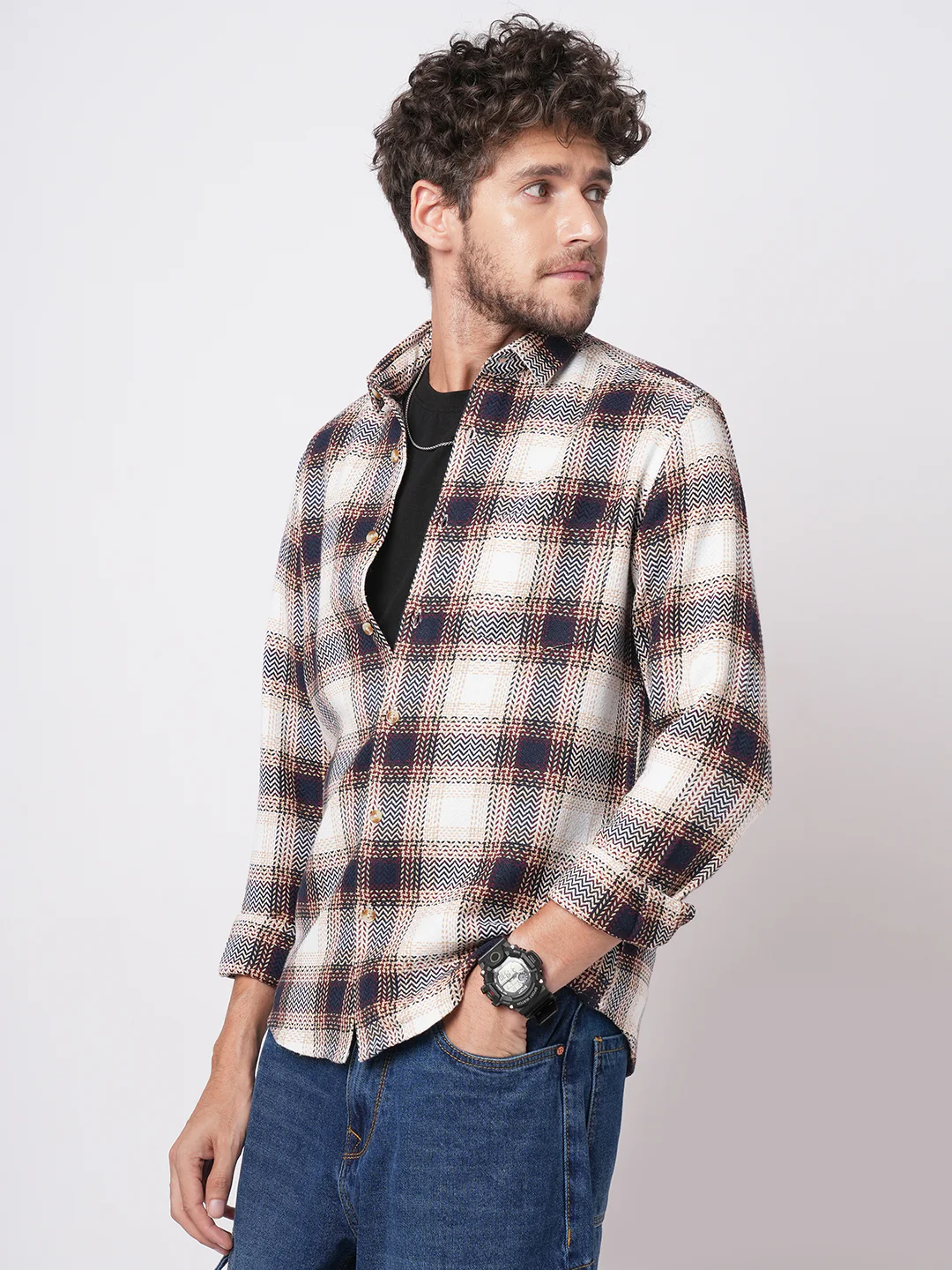 Heritage Chevron Multicolour Tweed Checks Shirt - Image 6