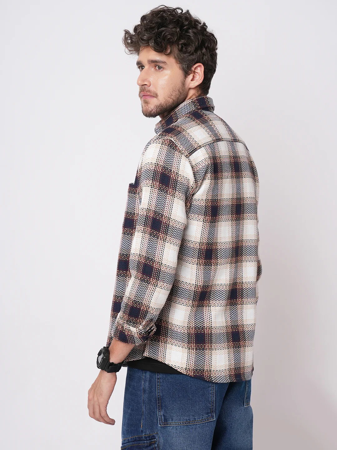 Heritage Chevron Multicolour Tweed Checks Shirt - Image 7
