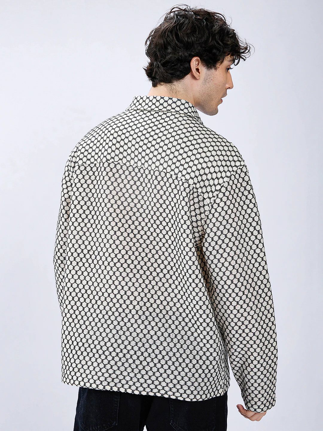 Hexcraft Twinstitch Honeyframe Mesh Oversized Polo Shirt - Image 6