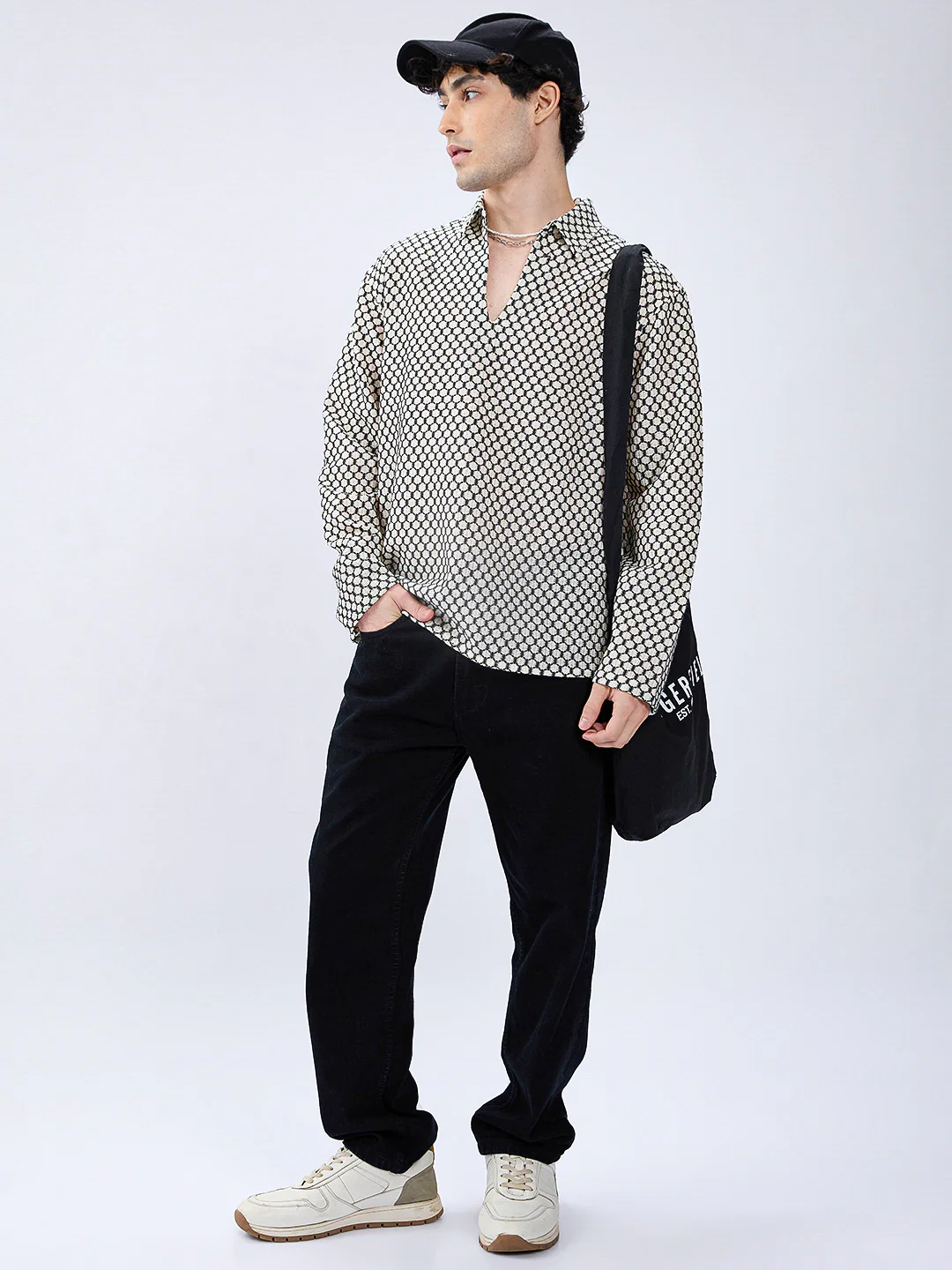 Hexcraft Twinstitch Honeyframe Mesh Oversized Polo Shirt - Image 7