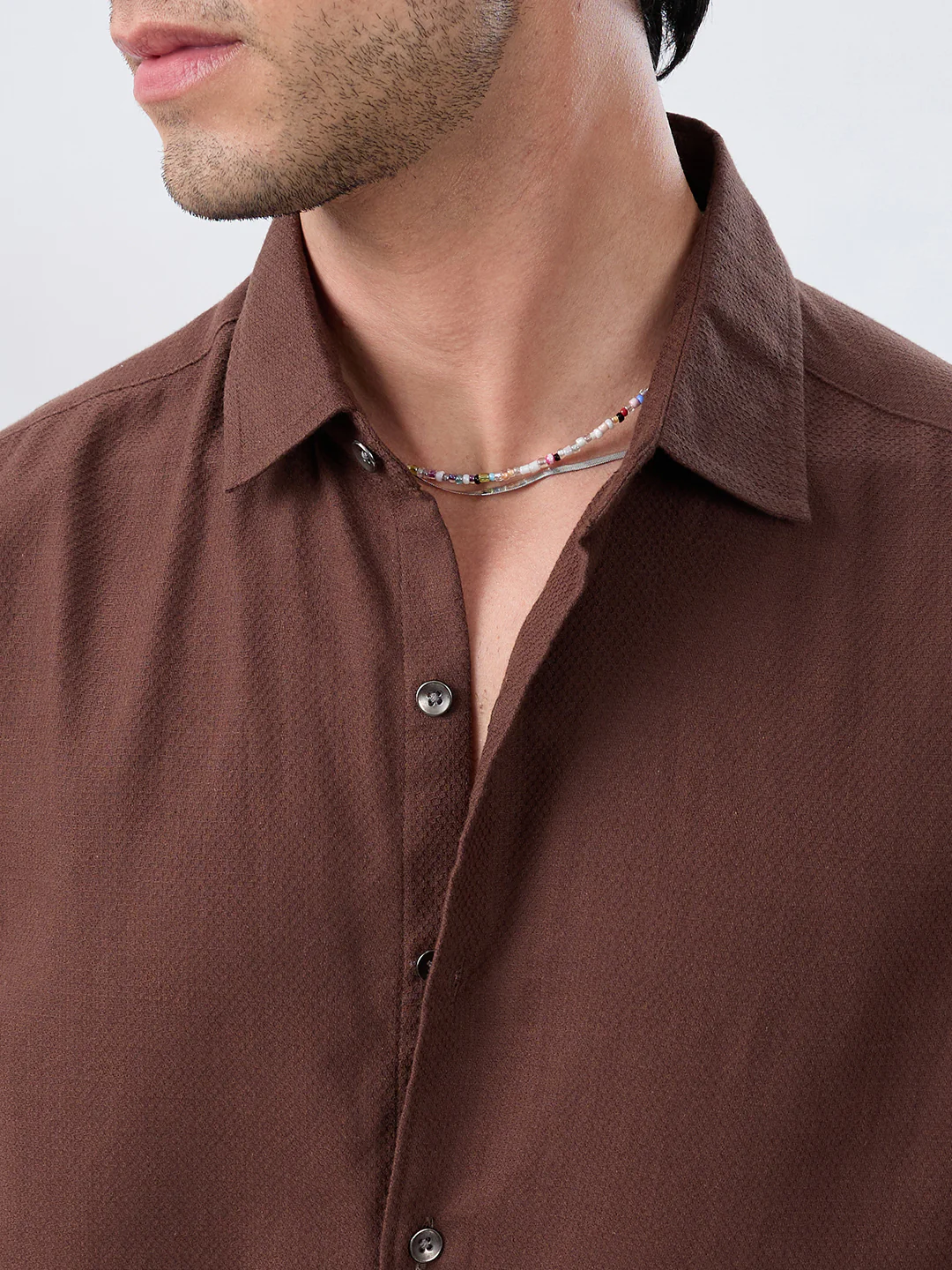 Hickory Brown Subtle Textured Everyday Shirt - Image 3