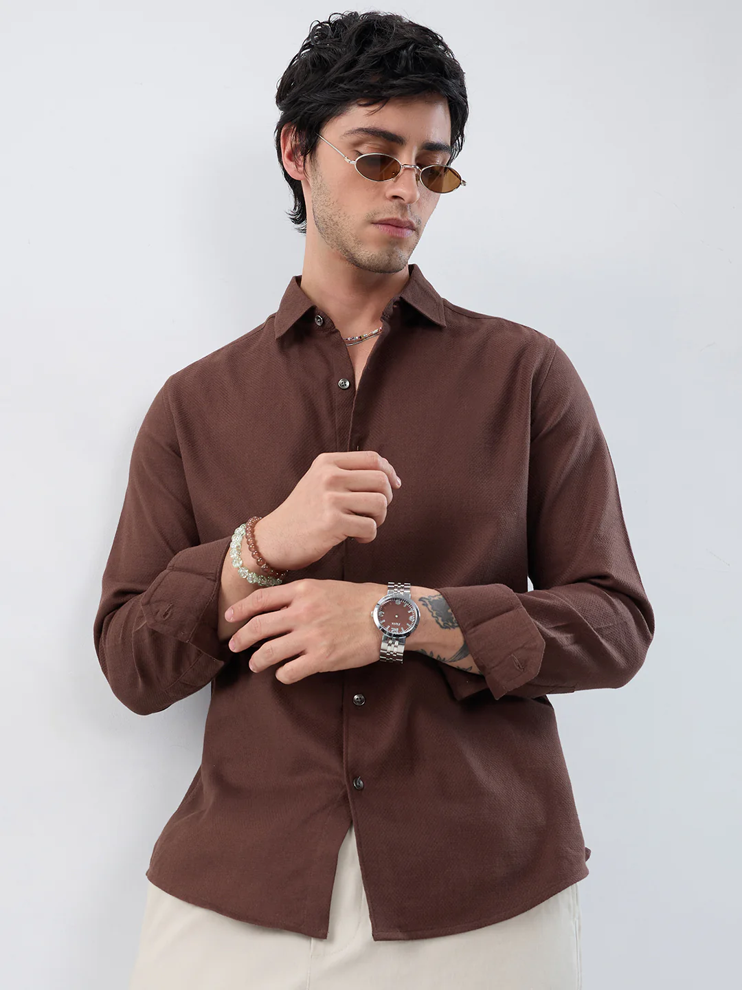 Hickory Brown Subtle Textured Everyday Shirt - Image 4