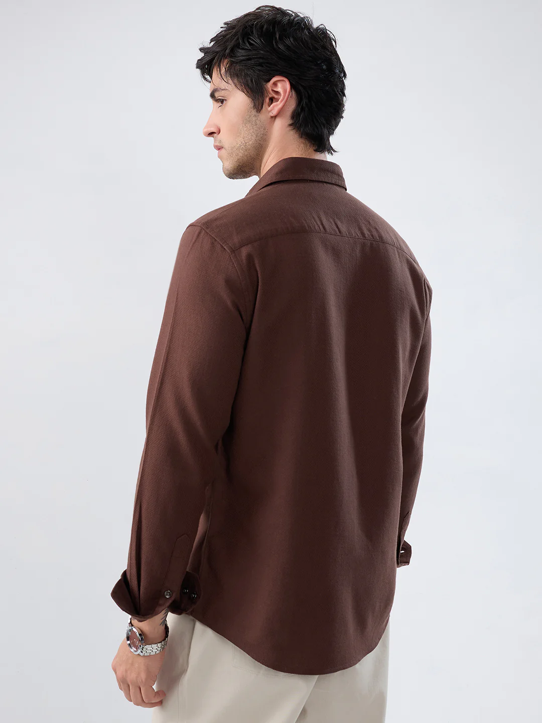 Hickory Brown Subtle Textured Everyday Shirt - Image 7