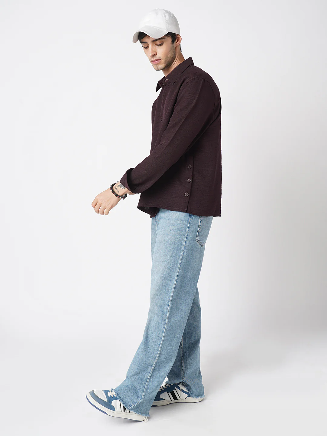 Hickory Brown Textured Oversized Shirt - Image 8