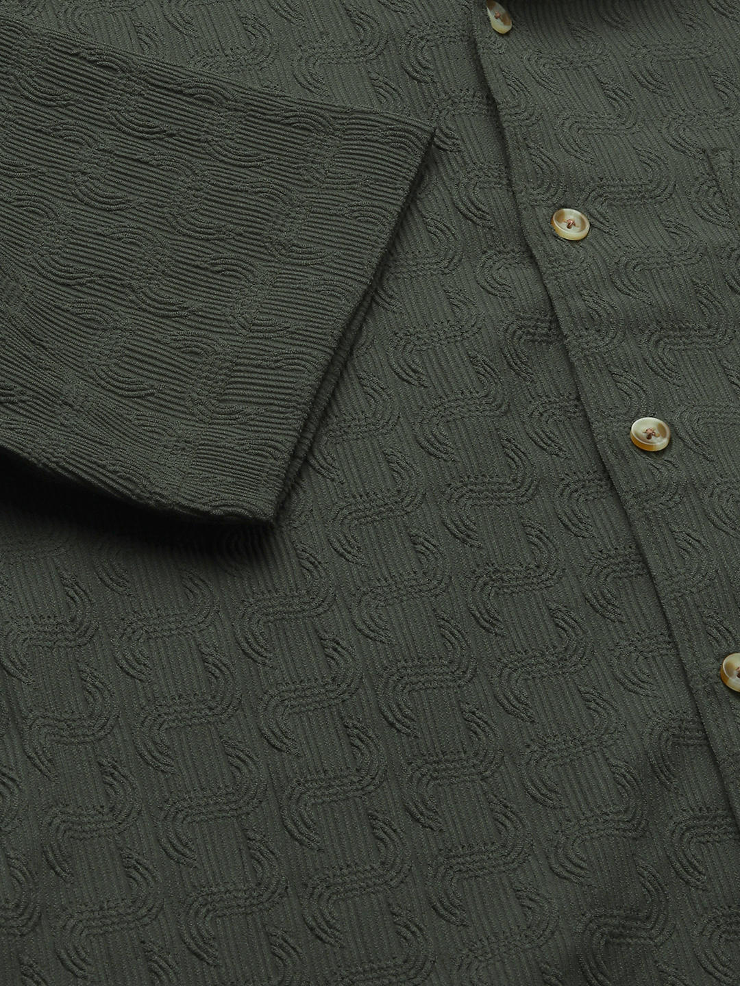 Hunter Green Textured Shirt - Image 9