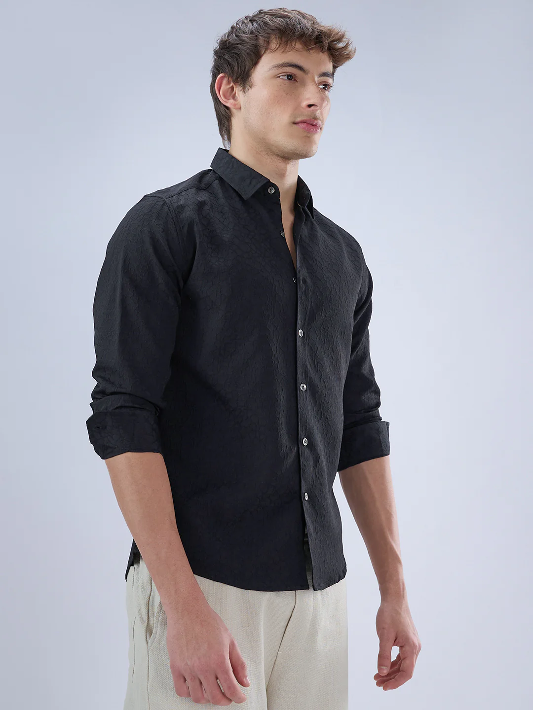 Imperial Jade Black Textured Shirt - Image 6
