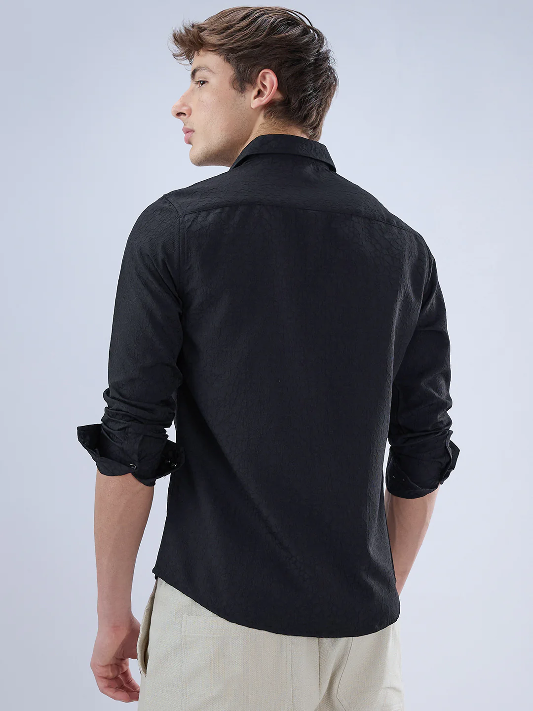 Imperial Jade Black Textured Shirt - Image 7