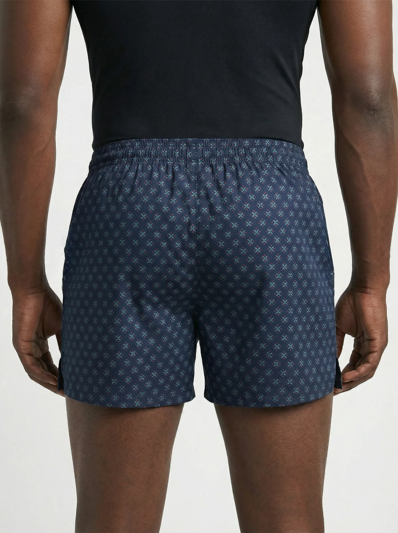 Indigo Dye Geometric & Island Vibe Basketball Print Boxers - Image 7