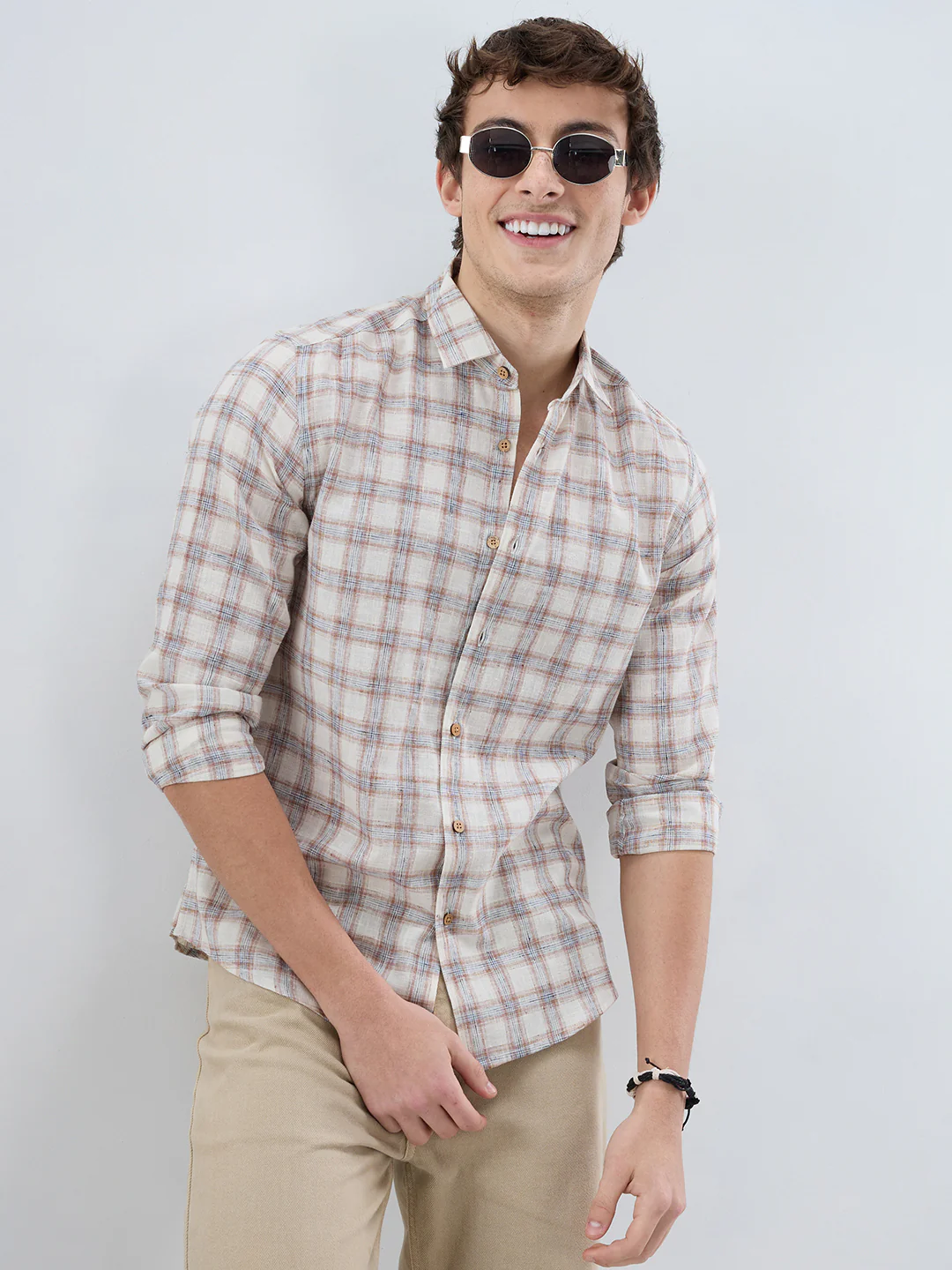 Intricate Brown Box Checks Shirt