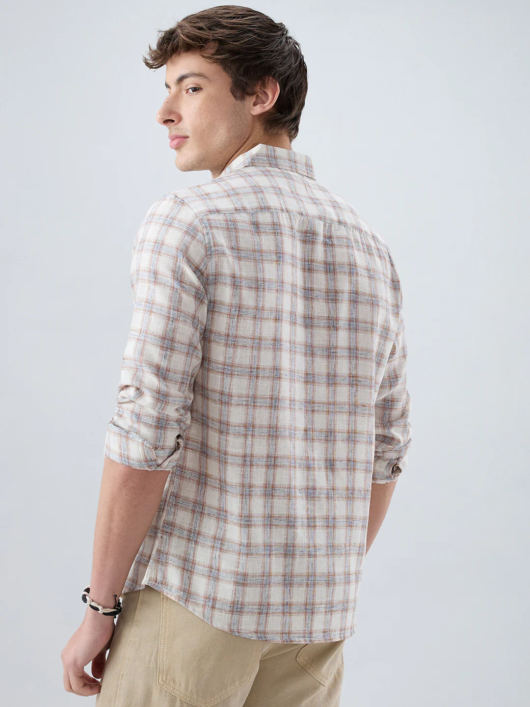 Intricate Brown Box Checks Shirt - Image 7
