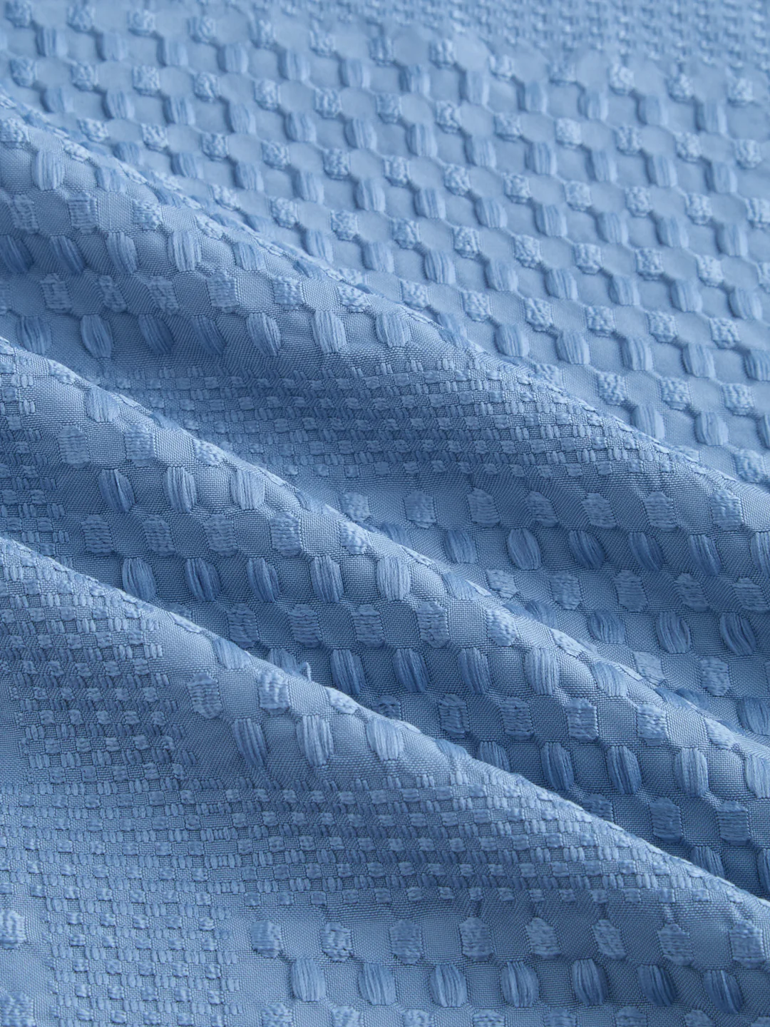 Intricate Columbia Blue Raised Motif Textured Shirt - Image 3